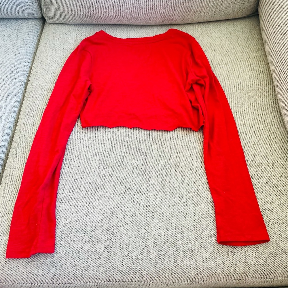 Cherokee girls red crop top size 10/12 L - Picture 2 of 3
